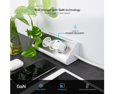 CARGADOR PARED/VIAJE GaN USB-C/PD 30W BLANCO TOOQ