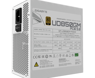 GIGABYTE MODULAR FUENTE ALIM. UD850GM PG5 WHITE 80 PLUS GOLD