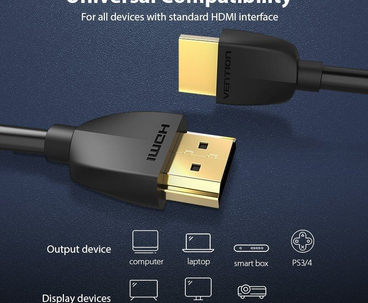 CABLE HDMI V2.0 4K M-M PORTATIL 2 M NEGRO VENTION